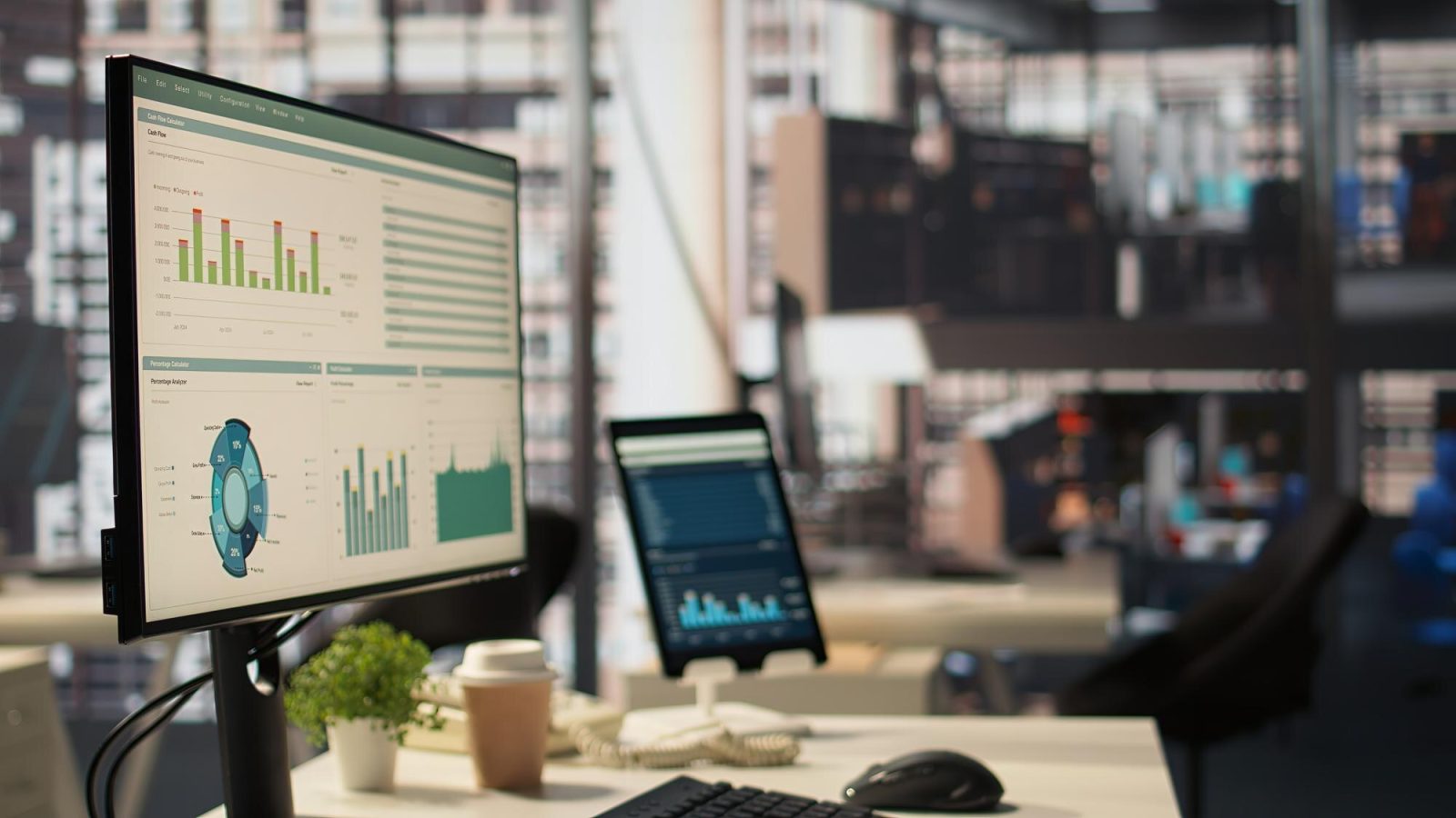 Iroda modern technológiával.