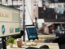 Iroda modern technológiával.